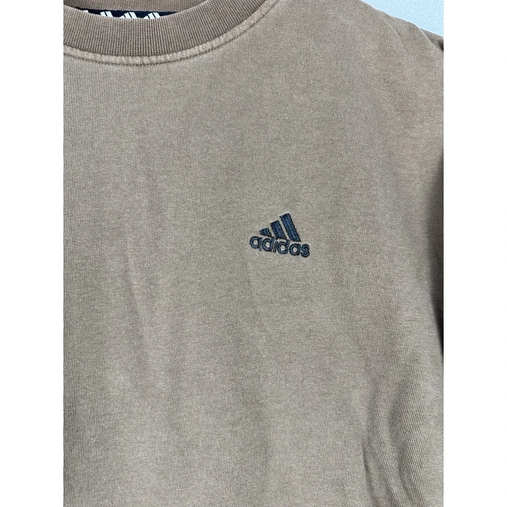 Vintage Adidas Logo Brown Crewneck Sweatshirt Mens Size Large 90s Casual Retro